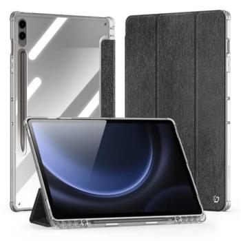 DUX DUCIS UNID tok álló, textil hatású (aktív FLIP, oldalra nyíló, TRIFOLD, asztali tartó, ceruza tartó) FEKETE Samsung Galaxy Tab S9 Plus LTE (SM-X816), Galaxy Tab S9 Plus WIFI (SM-X810), Ga kép