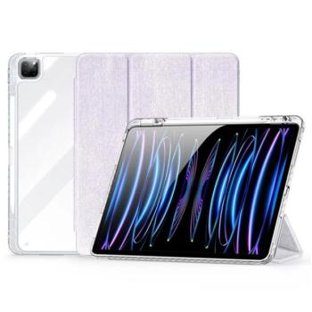 DUX DUCIS UNID tok álló, textil hatású (aktív FLIP, oldalra nyíló, TRIFOLD, asztali tartó, ceruza tartó) LILA Apple IPAD Pro 13 (2024) kép