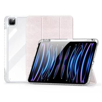 DUX DUCIS UNID tok álló, textil hatású (aktív FLIP, oldalra nyíló, TRIFOLD, asztali tartó, ceruza tartó) RÓZSASZÍN Apple IPAD Pro 11 (2024) kép