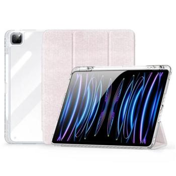 DUX DUCIS UNID tok álló, textil hatású (aktív FLIP, oldalra nyíló, TRIFOLD, asztali tartó, ceruza tartó) RÓZSASZÍN Apple IPAD Pro 13 (2024) kép