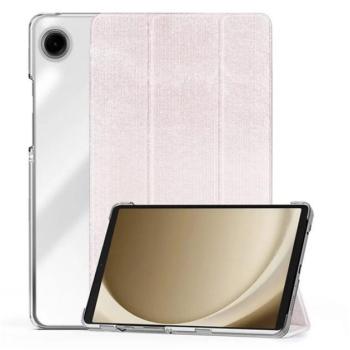 DUX DUCIS UNID tok álló, textil hatású (aktív FLIP, oldalra nyíló, TRIFOLD, asztali tartó, ceruza tartó) RÓZSASZÍN Samsung Galaxy Tab A9 LTE (SM-X115), Galaxy Tab A9 WIFI (SM-X110) kép