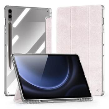 DUX DUCIS UNID tok álló, textil hatású (aktív FLIP, oldalra nyíló, TRIFOLD, asztali tartó, ceruza tartó) RÓZSASZÍN Samsung Galaxy Tab S9 Plus LTE (SM-X816), Galaxy Tab S9 Plus WIFI (SM-X810 kép