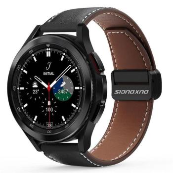 DUX DUCIS YA - valódi bőr szíj Samsung Galaxy Watch / Huawei Watch / Honor Watch (20mm-es szíj) fekete kép