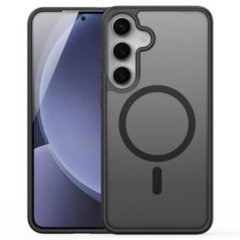 DUX DUCIS YIND szilikon telefonvédő (ütésállóság, kameravédő, matt, MagSafe, kitámasztó) FEKETE Samsung Galaxy S25 (SM-S931) kép