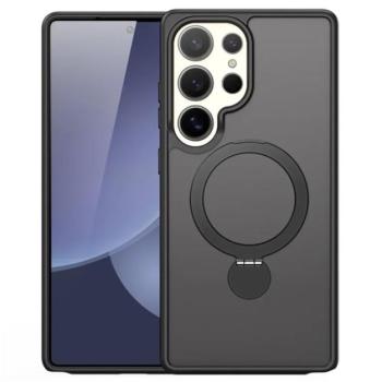 DUX DUCIS YIND szilikon telefonvédő (ütésállóság, kameravédő, matt, MagSafe, kitámasztó) FEKETE Samsung Galaxy S25 Ultra (SM-S938) kép
