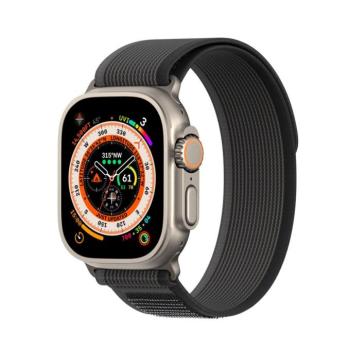 Dux Ducis YJ nylon Apple Watch 42/44/45/49mm szíj, fekete-szürke kép