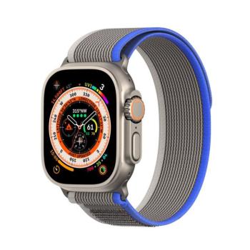 Dux Ducis YJ nylon Apple Watch 42/44/45/49mm szíj, kék-szürke kép