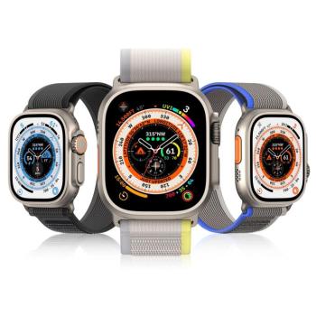 DUX DUCIS YJ - szövött nejlon szíj Apple Watch 42/44/45/49mm Fekete/szürke kép