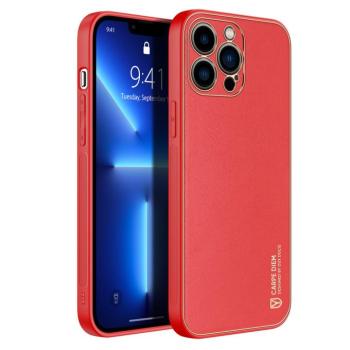 DUX DUCIS YOLO Elegáns tok Lágy TPU és PU bőrből iPhone 13 Pro Red kép