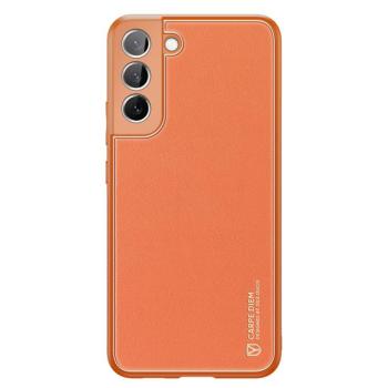 Dux Ducis Yolo elegáns tok ökológiai bőrből Samsung Galaxy S22 + (S22 Plus) narancssárga színű készülékre kép