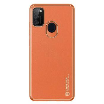 Dux Ducis Yolo elegáns tok puha TPU, műbőr Samsung Galaxy M30s narancs kép