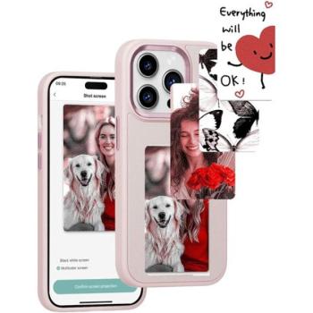E-Ink okos telefontok, programozható NFC kijelzővel iPhone 14 Pro, rózsaszín kép