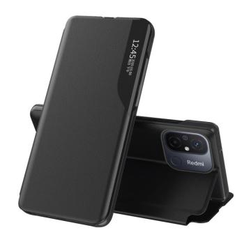 Eco Leather View Case for Xiaomi Redmi 11A / Poco C55 / Redmi 12C tok flipes állvánnyal, fekete kép
