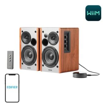 Edifier R1280T 2.0 hangszórók WiiM Minivel, barna kép