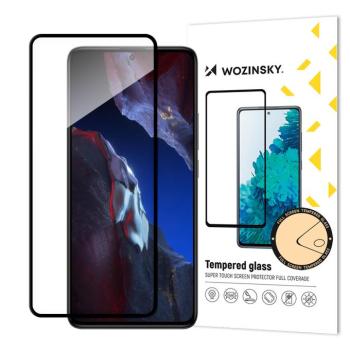 Edzett üveg Xiaomi Poco F5 Pro 9H Wozinsky Frame Full Glue edzett üveggel - Fekete fólia kép