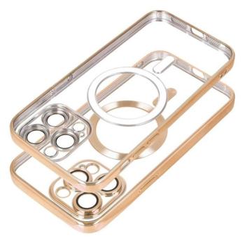 Electro Mag Apple iPhone 15 Pro MagSafe szilikon tok kameravédő-lencsével, arany kép