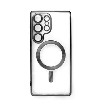 Electroplated MagSafe-kompatibilis tok iPhone 16e - fekete-átlátszó kép