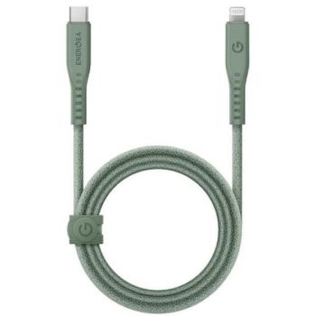 Energea Flow C94 USB-C / Lightning MFI szövet gyorstöltő- és adatkábel, 1.5m, 60W, 3A, zöld kép