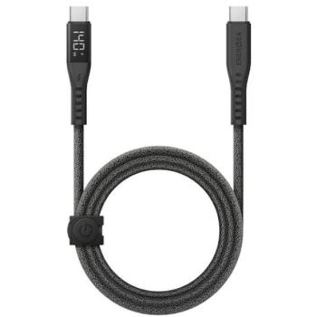 ENERGEA kabel Flow USB-C - USB-C digitális kijelző 1.5m fekete 240W 5A PD gyorstöltés kép