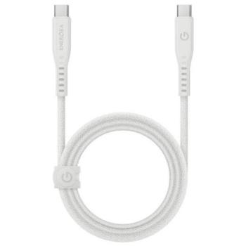 Energea kabel Flow USB-C / USB-C szövet gyorstöltő- és adatkábel, 1.5m, 240W, 5A, fehér kép
