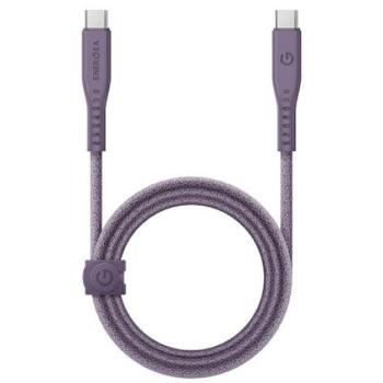 Energea kabel Flow USB-C / USB-C szövet gyorstöltő- és adatkábel, 1.5m, 240W, 5A, lila kép