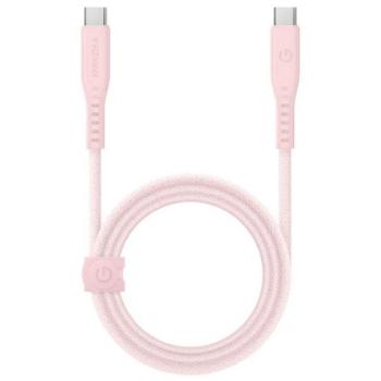 Energea kabel Flow USB-C / USB-C szövet gyorstöltő- és adatkábel, 1.5m, 240W, 5A, rózsaszín kép