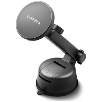 Energea Magdrive Kit tapadókorongos autós tartó műszerfalra / szellőzőrácsba / szélvédőre, MagSafe, 15W, fekete kép