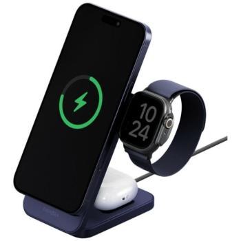 Energea MagTrio 2 3in1 vezeték nélküli wireless töltő, összecsukható, Qi2, 25W, kék kép