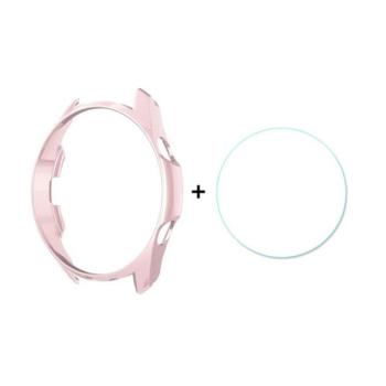 ENKAY műanyag keret (BUMPER, ütésálló + kijelzővédő üveg) RÓZSASZÍN Samsung Galaxy Watch 3 45mm (SM-R840) kép