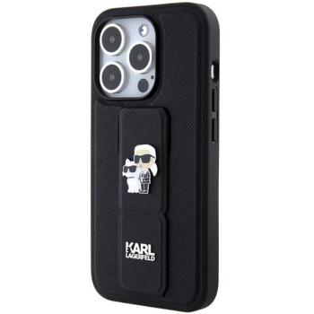 Eredeti előlap KARL LAGERFELD KLHCP14XGSAKCPK iPhone 14 Pro Max (Gripstand Saffiano KC PIN / fekete) tok kép
