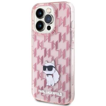 Eredeti előlap KARL LAGERFELD KLHCP15LHNCMKLP iPhone 15 PRO (Monogram / rózsaszín) tok kép