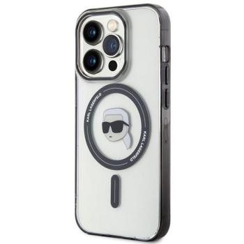 Eredeti előlap KARL LAGERFELD KLHMP15LHKHNOTK iPhone 15 PRO (Karl Head + MAG / átlátszó) tok kép