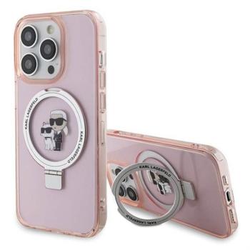 Eredeti előlap KARL LAGERFELD KLHMP15XHMRSKCP iPhone 15 Pro Max (Magsafe / Ringstand KC / rózsaszín) tok kép