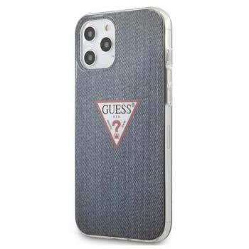 Eredeti előlap tok GUESS GUHCP12LPCUJULDB iPhone 12 PRO MAX sötétkék telefontok kép