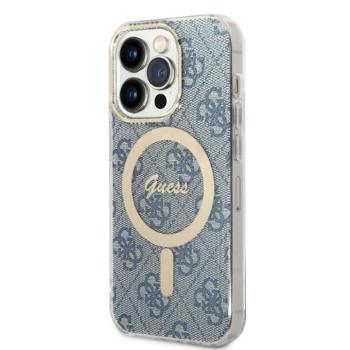 Eredeti szett GUESS GUBPP14LH4EACSB iPhone 14 Pro (Magsafe csomag: tok + töltő 4G / Arany - Kék) kép