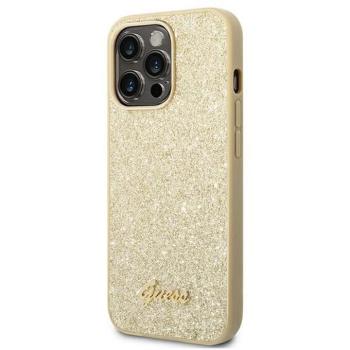 Eredeti tok GUESS GUHCP14LHGGSHD iPhone 14 PRO (Glitter Flakes Script Metal Logo / arany) kép