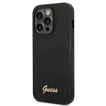 Eredeti tok GUESS GUHCP14LHGGSHK iPhone 14 PRO (Glitter Flakes Script Metal Logo / fekete) kép