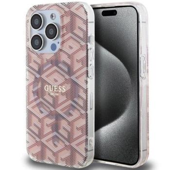 Eredeti tok GUESS GUHMP15LHGCUSTGP iPhone 15 Pro (Magsafe / IML GCUBE / rózsaszín) kép