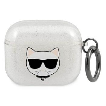 Eredeti tok Karl Lagerfeld KLA3UCHGS Apple Airpods 3 / ezüst + Glitterhez kép