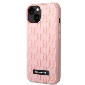 Eredeti tok KARL LAGERFELD KLHCP14MRUPKLPP iPhone 14 PLUS (3D gumi tok Monogram design fémlemez / rózsaszín) kép