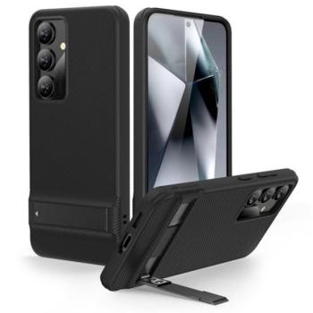 ESR AIR SHIELD BOOST szilikon telefonvédő (ütésállóság, légpárnás sarok, kitámasztó) FEKETE Samsung Galaxy S24 Plus (SM-S926) kép