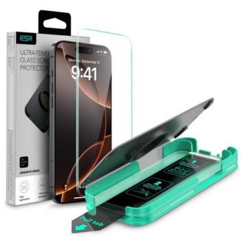 ESR ARMORITE képernyővédő üveg (2.5D, 9H + segédkeret) FEKETE Apple iPhone 16 Pro kép
