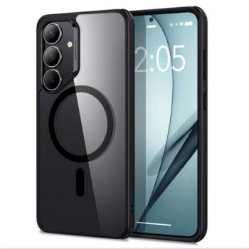 ESR CH HALOLOCK szilikon telefonvédő (ütésállóság, légpárnás sarok, átlátszó hátlap, MagSafe) FEKETE Samsung Galaxy S25 Plus (SM-S936) kép