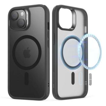 ESR CH HALOLOCK szilikon telefonvédő (ütésállóság, légpárnás sarok, MagSafe) FEKETE Apple iPhone 15 Plus kép