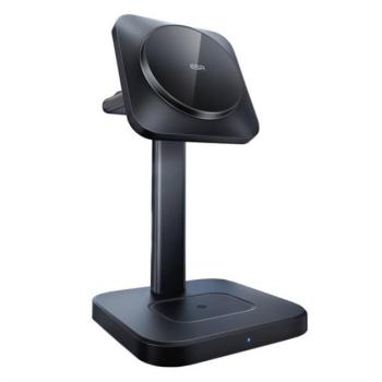 ESR HALOLOCK asztali töltőállvány 3in1 (15W, wireless, gyorstöltő, MagSafe, Airpods, Apple Watch töltő) FEKETE Apple iPhone 8 4.7, iPhone 8 Plus 5.5, iPhone X 5.8 kép