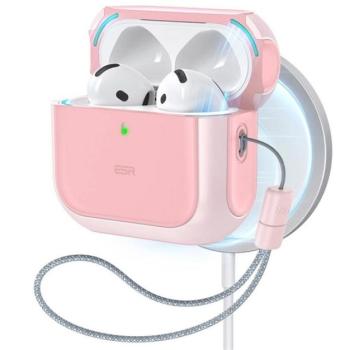 ESR ORBIT HALOLOCK műanyag tok (ütésállóság, kézpánt, MagSafe) RÓZSASZÍN Apple AirPods 4 kép