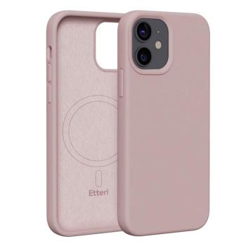 Etteri Silicone MagSafe-kompatibilis tok iPhone 12/12 Pro - halvány rózsaszín kép