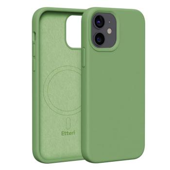Etteri Silicone MagSafe-kompatibilis tok iPhone 12/12 Pro - világoszöld kép