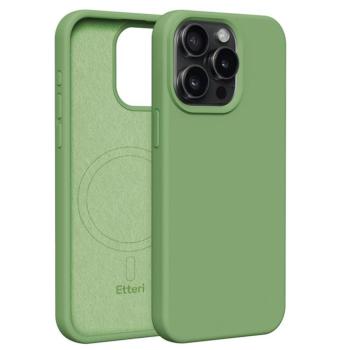 Etteri Silicone MagSafe-kompatibilis tok iPhone 15 Pro Max - világoszöld kép