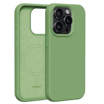 Etteri Silicone MagSafe-kompatibilis tok iPhone 15 Pro - világoszöld kép
